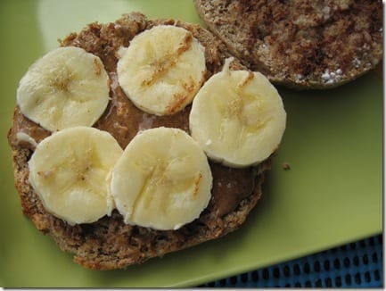 muffin with banana and almond butter