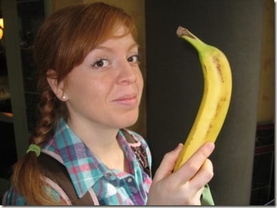 monica with banana