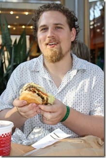 Ben with hamburger