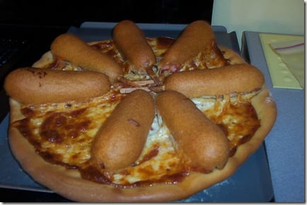 corndog pizza