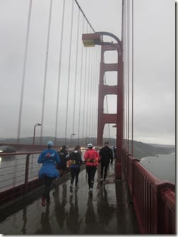 running on Golden Gate Bridge