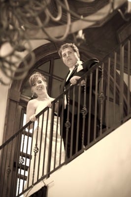 wedding from balcony