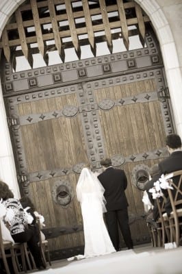 wedding - standing in front of doors