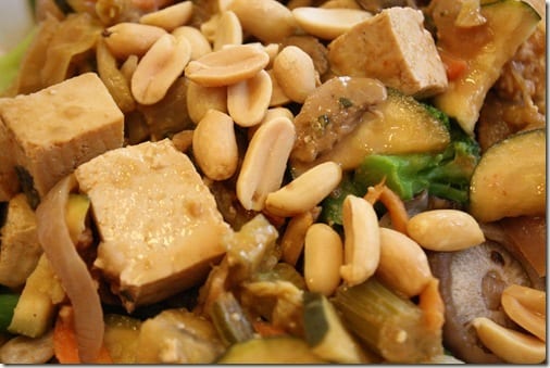 peanuts on stir fry