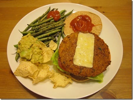 veggie burger with cheese