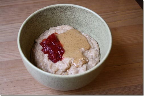 oat bran with PB and Jelly