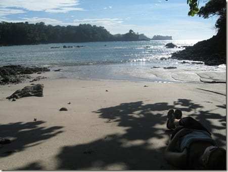 me lying on the beach in costa rica