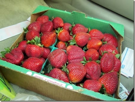 half a flat of strawberries