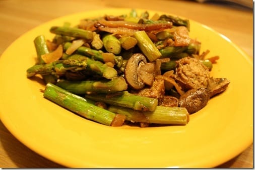 asparagus and mushrooms