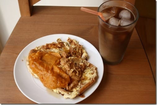 breakfast with iced coffee