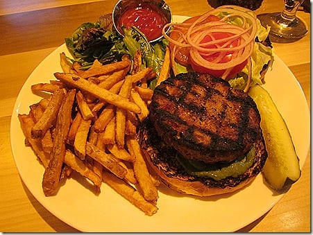 Tuna burger and fries