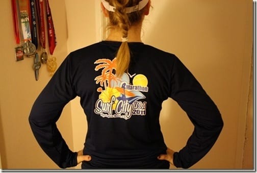 surf city marathon shirt back