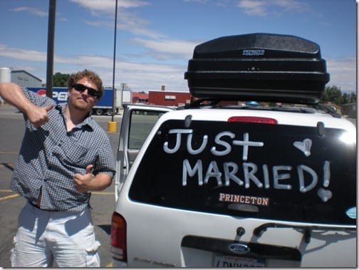 just married car