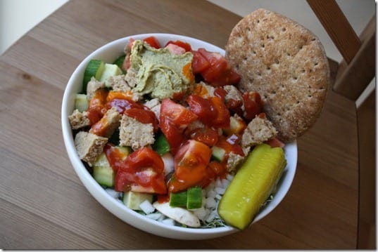 huge veggie burger salad