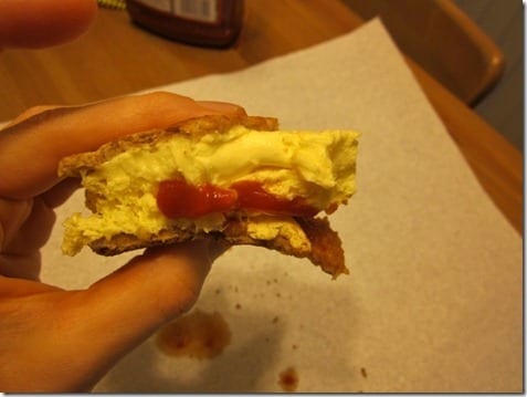 ketchup on egg sandwich