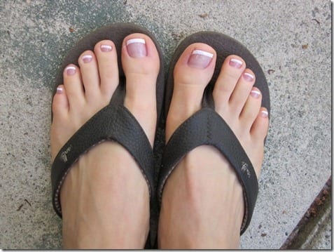 french manicure on feet