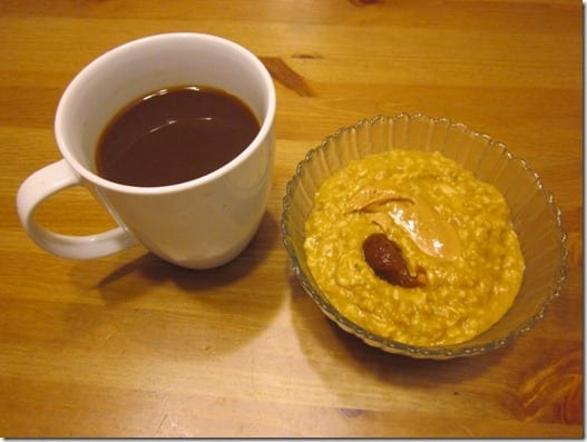 oatmeal and coffee