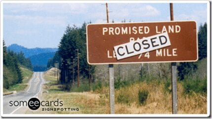 promised land sign