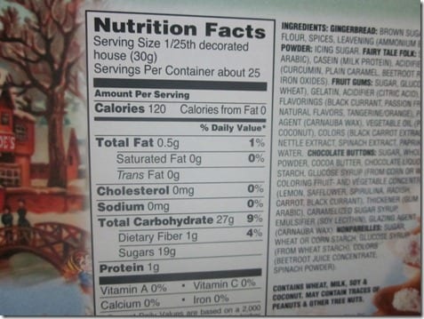 gingerbread house nutrition