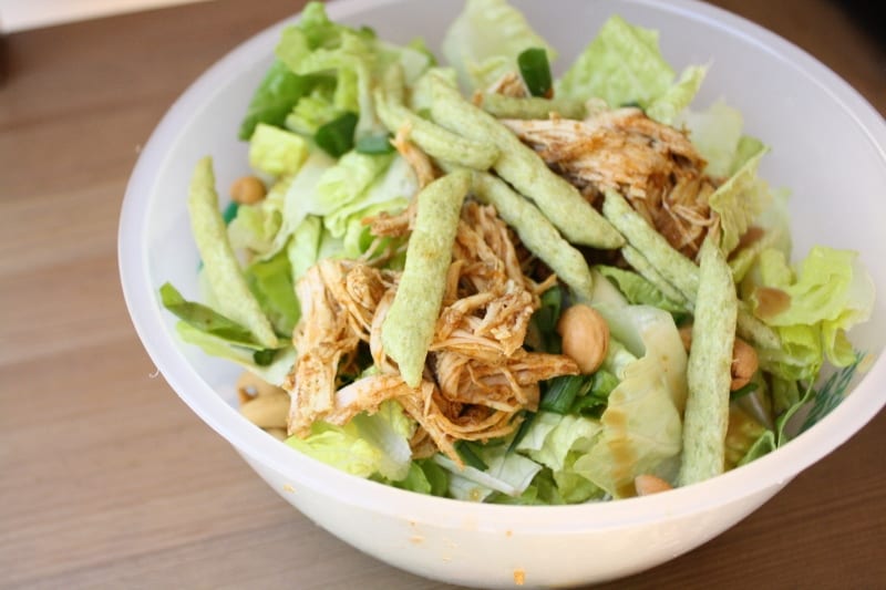 salad in a mixing bowl