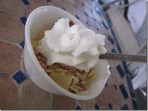 fruit with whipped cream