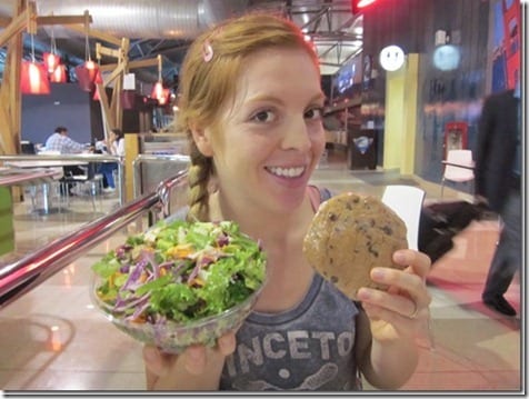 a salad and a cookie