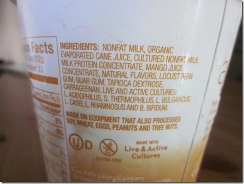 frozen yogurt ingredients