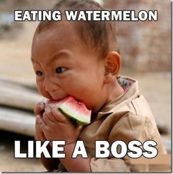 eating watermelon like a boss