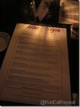 blue bayou menu