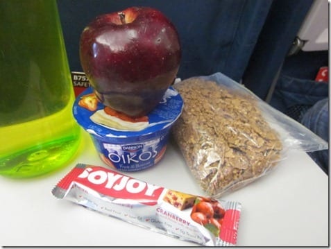 snacks on a plane