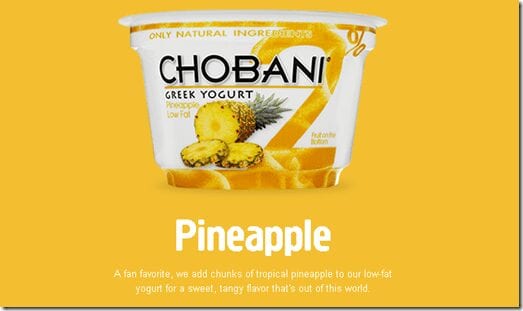 chobani pineapple