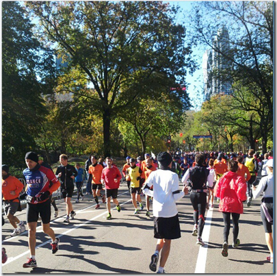 marathon runners in central park