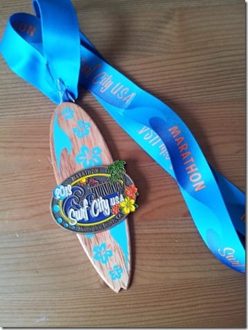 surf city marathon medal