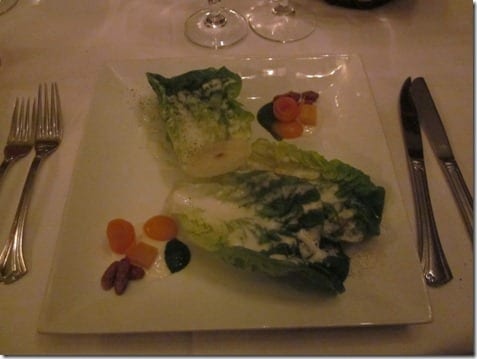 Little Gem Lettuce Salad at Club 33 restaurant 