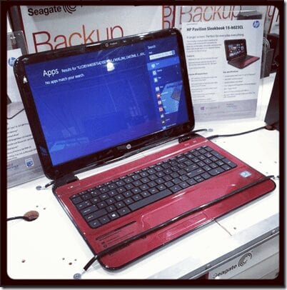 red laptop
