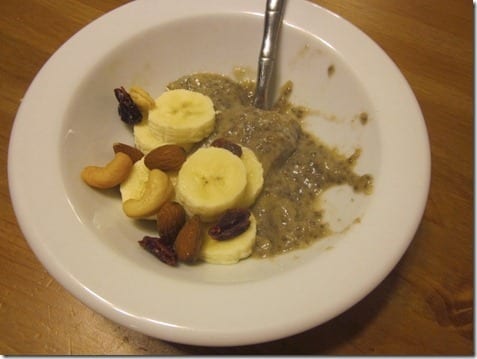 Banana Chia Pudding Recipe with trail mix