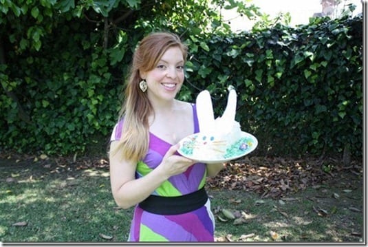 bunny cake and a girl who bakes it