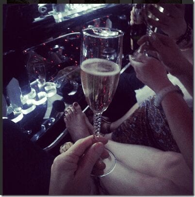champagne in the limo