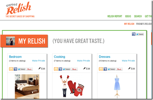 sweet relish shopping list