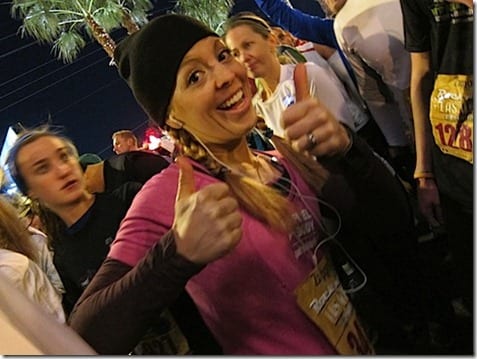 girl at half marathon starting line