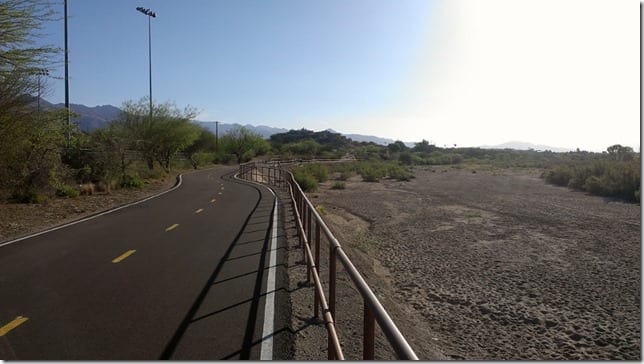 running in tucson along the river path