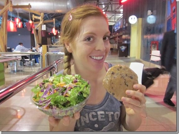 salad and a cookie