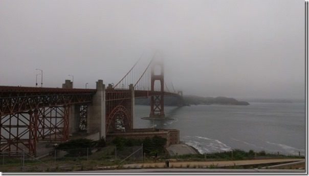 running across the golden gate bridge