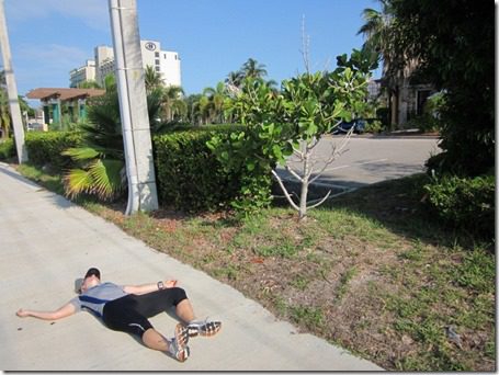dead runner on sidewalk