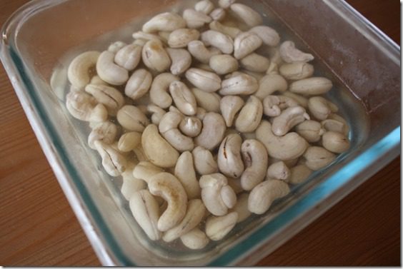 soaking cashews