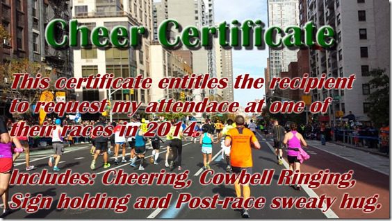 cheer certificate for runners