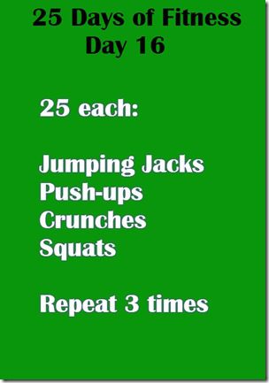 25 days of fitness day 16