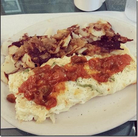 diner breakfast eggs and potatoes