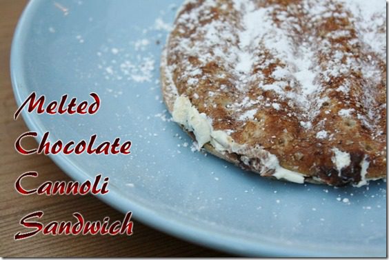 melted chocolate cannoli sandwich recipe