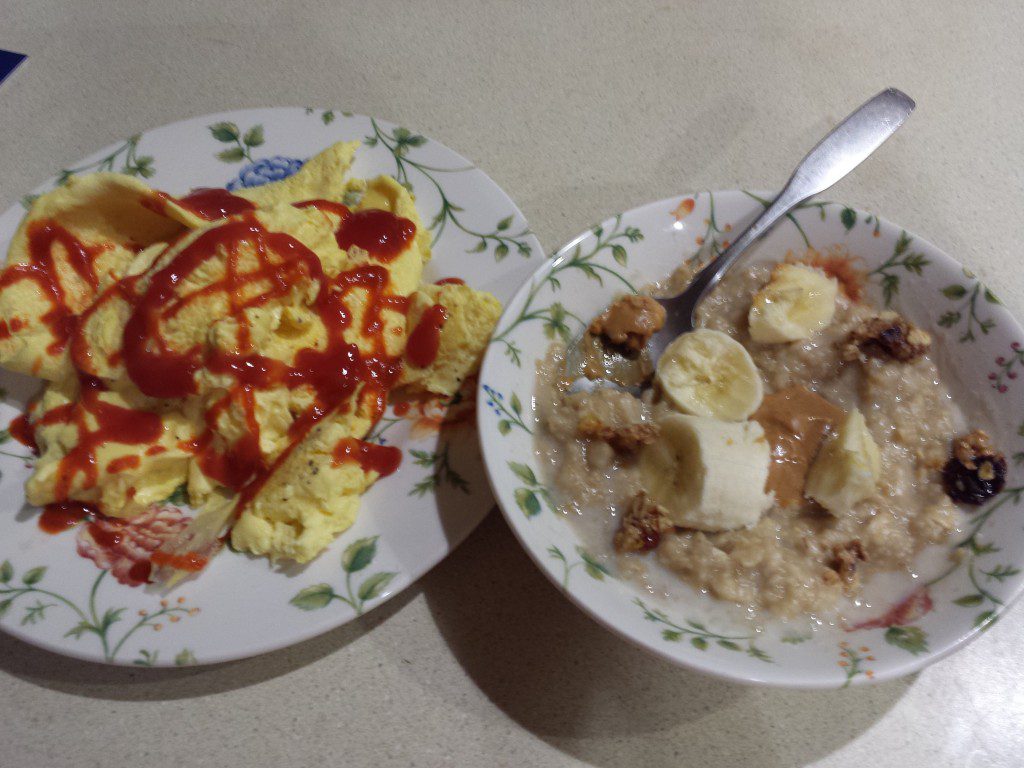 eggs and oatmeal breakfast